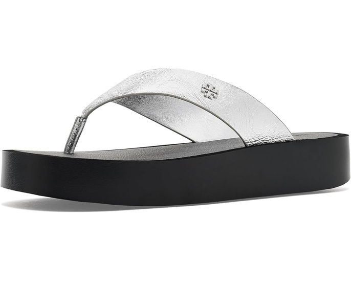 Кожаные шлепанцы Leather Platform Flip Flop от Tory Burch на платформе