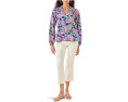 Блуза Lilly Pulitzer Lourdes с длинными рукавами и V-образным вырезом