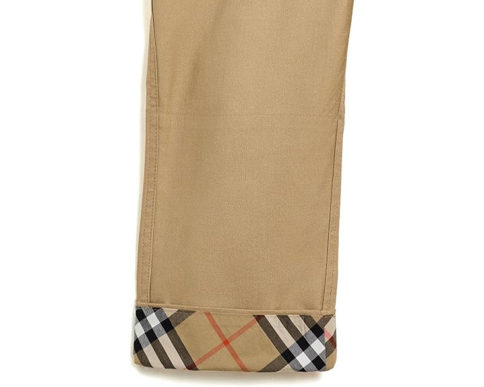 Burberry Kids брюки Sheldon Check с манжетами, повседневные