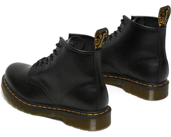 Ботинки Dr. Martens 101 Yellow Stitch с гладкой кожей и классической строчкой