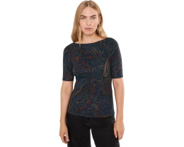 Футболка Lauren Ralph Lauren Paisley с вырезом лодочка