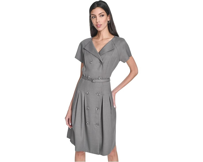 Платье-трапеция Melange Suiting с поясом от Calvin Klein