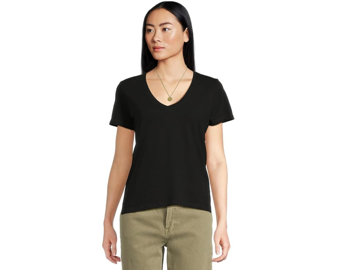 Madewell Northside V-Neck Tee из 100% хлопка с прямым подолом