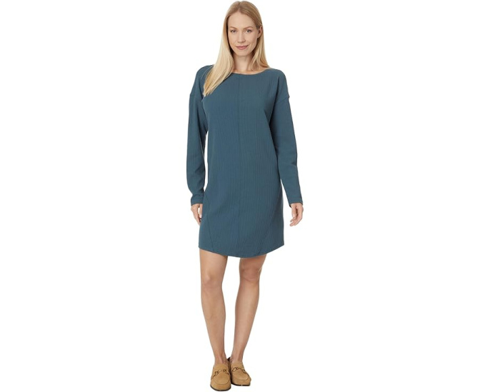 Платье Lilla P Seamed Boatneck с длинным рукавом и разрезом