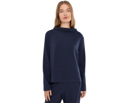Cozy Brushed Terry Hug Funnel Neck Top