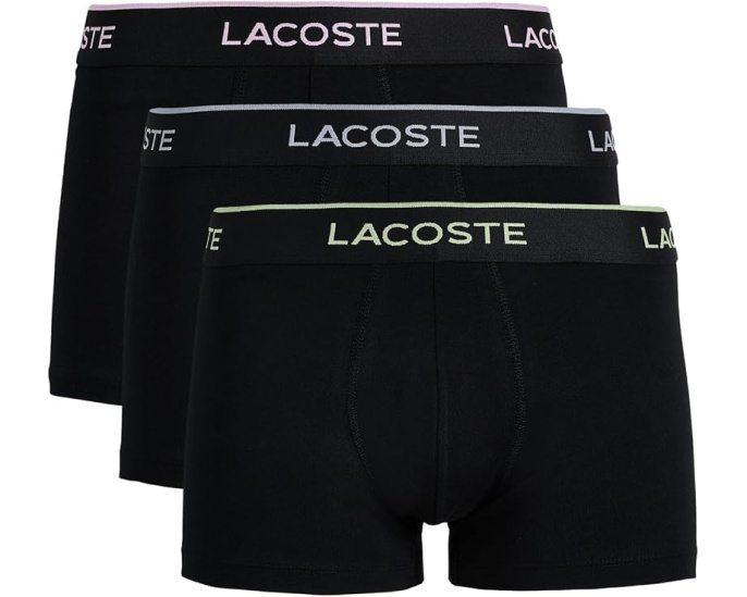 Набор из 3 трусов Lacoste 3-Pack Crocodile Logo Trunks с логотипом крокодила
