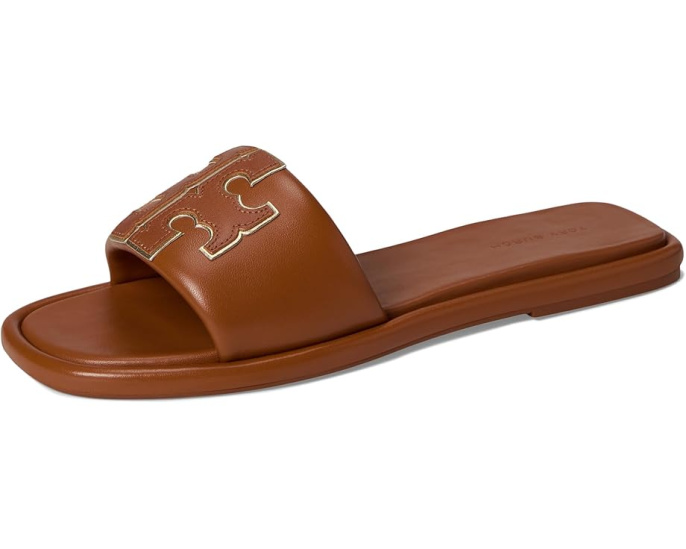 Сланцы Tory Burch Slide с логотипом Double T и открытым мысом
