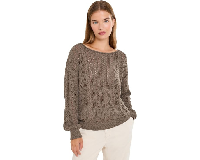 Свитер Sanctuary Cable Pointelle Popover с узором косичка