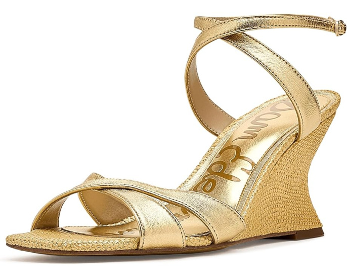 Сандалии Sam Edelman Davi на танкетке с ремешком на щиколотке и плетеным узором