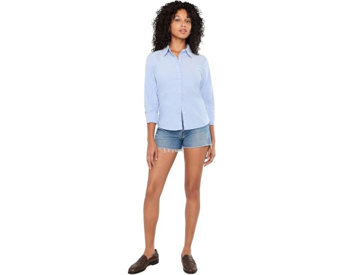 Оксфордская рубашка Free People Benny Slim Oxford синего цвета