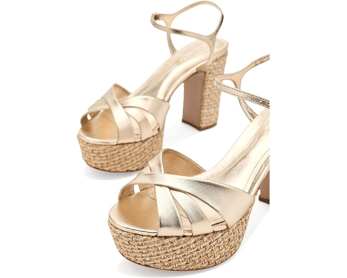 Сандалии Schutz Keefa Raffia с плетеным верхом и каблуком
