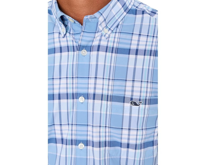 Рубашка с коротким рукавом Bimini Plaid Featherweight Performance от Vineyard Vines