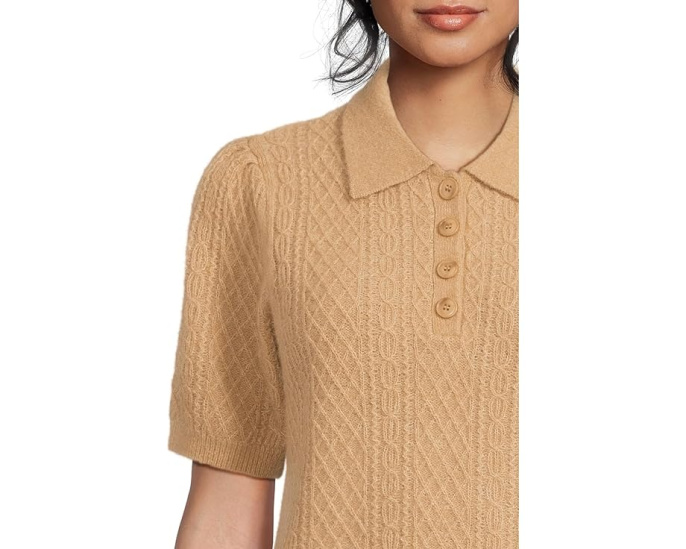 Mixed Stitch Elbow Sleeve Polo