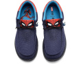 Hey Dude мокасины Wally Funk Spiderman в синем цвете с принтом паутины