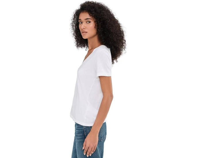 Madewell Northside V-Neck Tee из 100% хлопка с прямым подолом