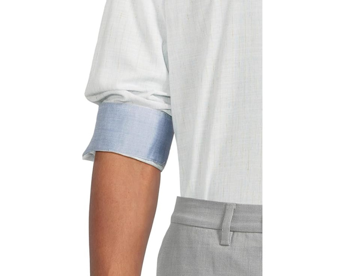 Льняная рубашка Stripe Slub от Johnston & Murphy
