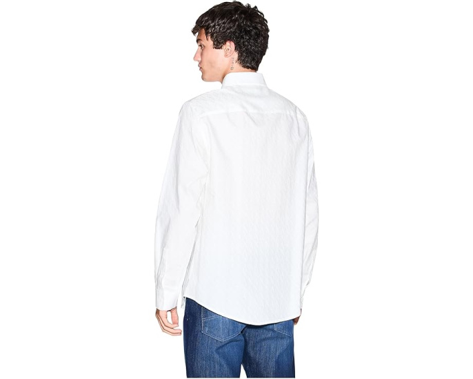 Рубашка Armani Exchange Cotton Jacquard Button Down с жаккардовым принтом