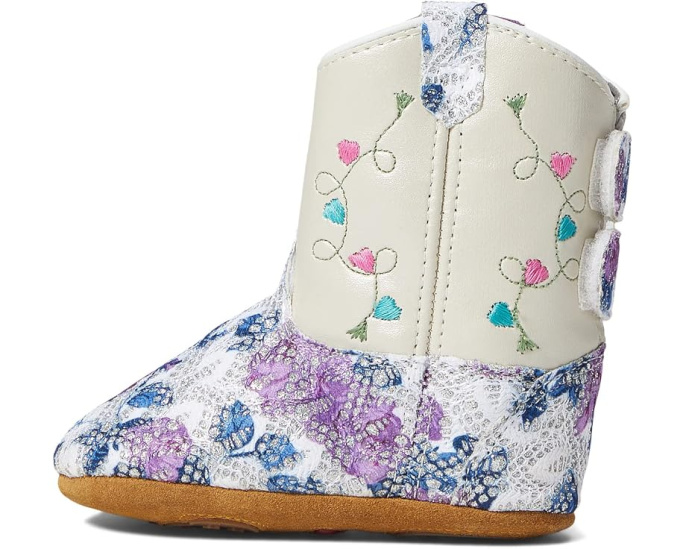 Ботильоны Old West Kids Boots Hip с цветочной вышивкой для малышей