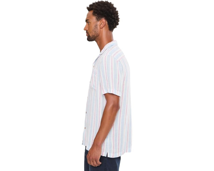 Vineyard Vines рубашка Cabana из текстурированного льна Sparkler Stripe с коротким рукавом