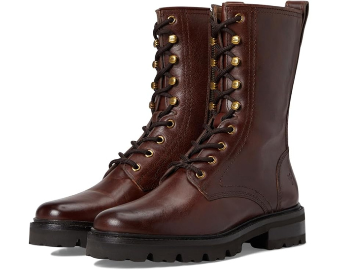 Ботинки Frye Olivia Combat на шнуровке с массивным каблуком 3.8 см