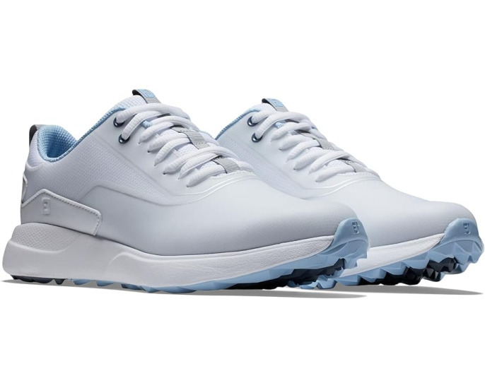 Гольф туфли FootJoy FJ Perfoma в бело-голубом цвете