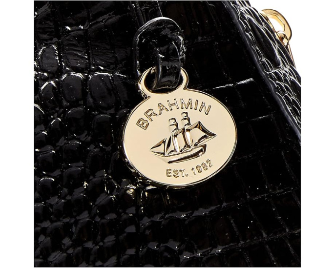 Сумка через плечо Brahmin Melbourne Tabitha из черной кожи с тиснением под крокодила