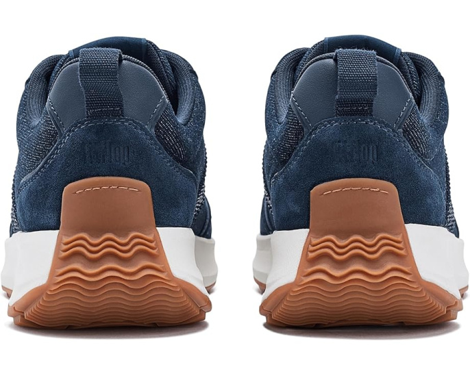 Кроссовки FitFlop F-mode Flow Crystal из денима и замши с кристаллами