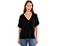 Short Sleeve V-Neck Dolman Popover Sweater with Step Hem