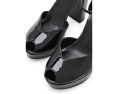 Лодочки Nine West Keela с блочным каблуком глянцевые лакированные черные