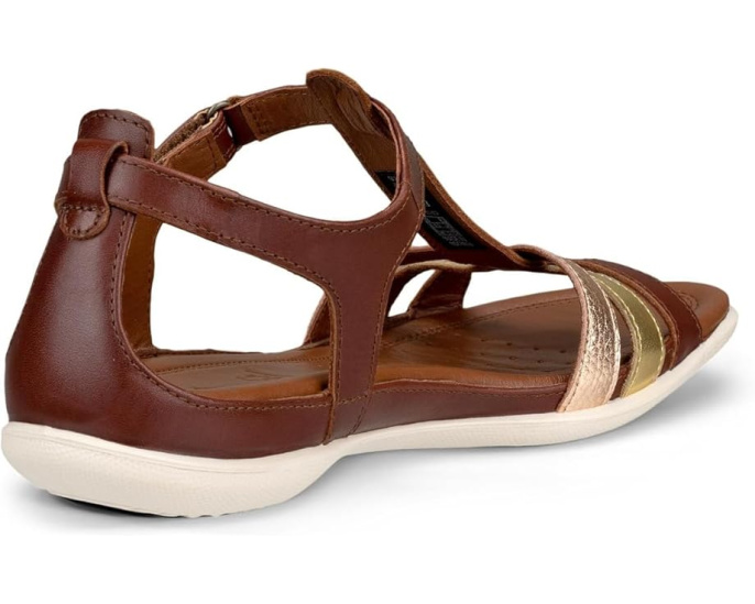 ECCO сандалии Flash T-Strap Sandal с кожаной стелькой и подошвой из ПУ