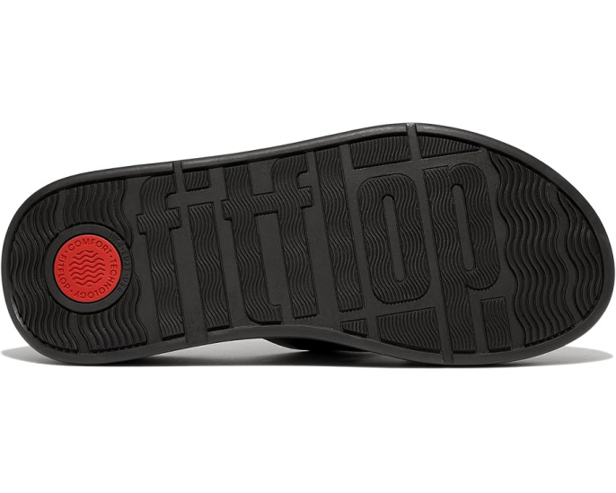 FitFlop сланцы F-Mode Raw-Edge Leather Flatform H-Bar