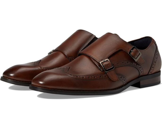 Туфли Stacy Adams Karson Wing Tip с двойной пряжкой и перфорацией