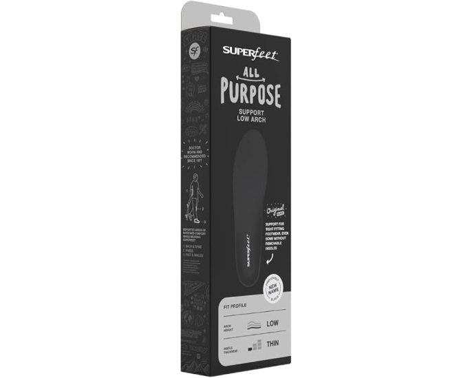 Стельки Superfeet All-Purpose с низким сводом, черные