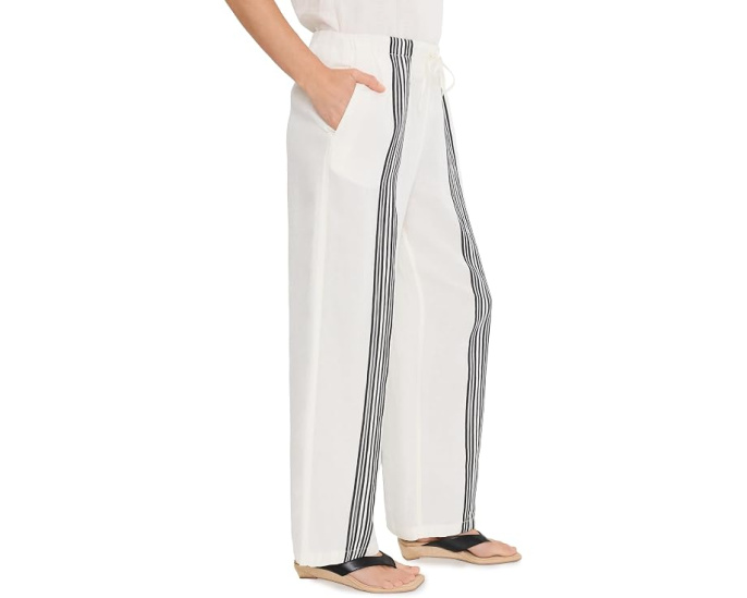 Льняные брюки Madewell Bold Stripe на завязках