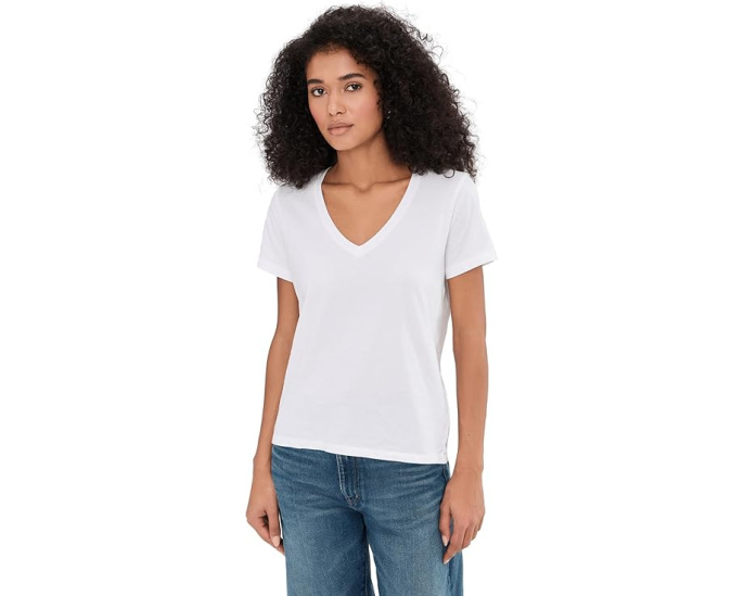 Madewell Northside V-Neck Tee из 100% хлопка с прямым подолом