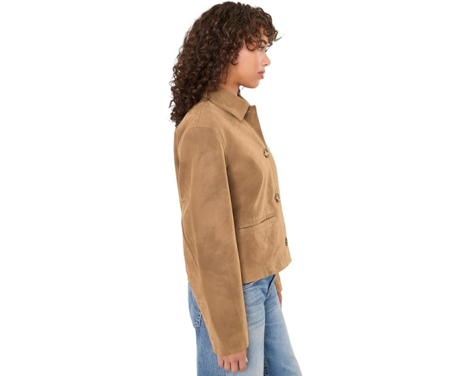Куртка Free People Hera Vegan Sierra с воротником и карманами