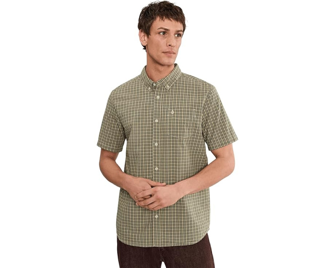 Рубашка Volcom Brewster с коротким рукавом в микро-клетку