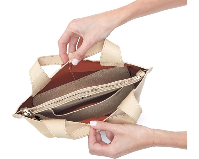 Сумка HOBO Vida Small Tote бежевая с ремешком
