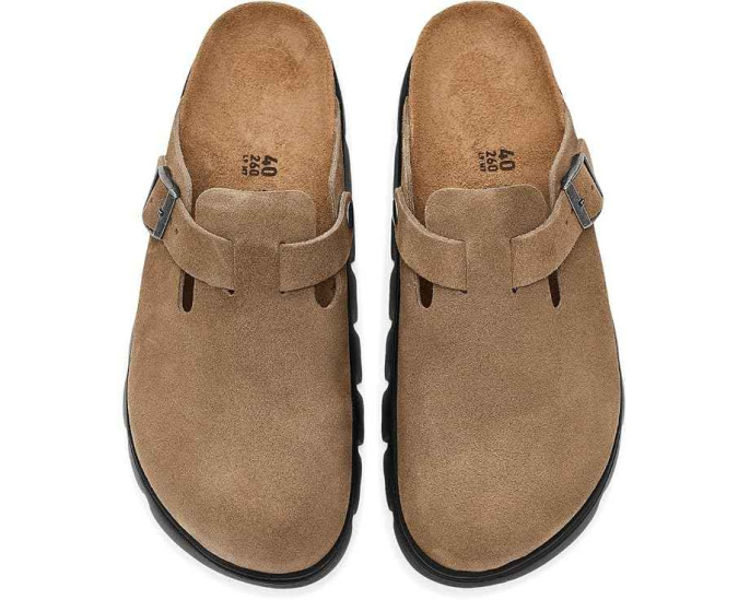 Birkenstock Boston сабо из замши Chunky с платформой