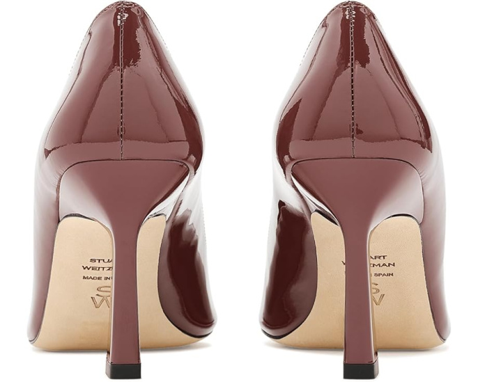 Насосы Vinnie 85 Stuart Weitzman с острым мысом и уникальным каблуком