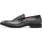 Grey Croco Print Leather