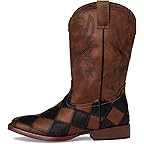 Black/Tan Faux Leather Patchwork Vamp