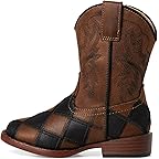 Black/Tan Faux Leather Patchwork Vamp