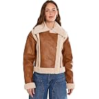 Cognac Faux Leather with Sherpa