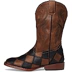 Black/Tan Faux Leather Patchwork Vamp