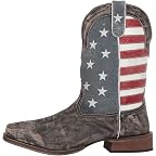 Distressed Brown Leather Vamp/Flag Shaft