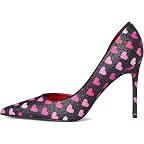 Black Glitter Heart Print Multi