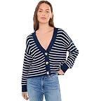 Stripe Navy/Almond Heather